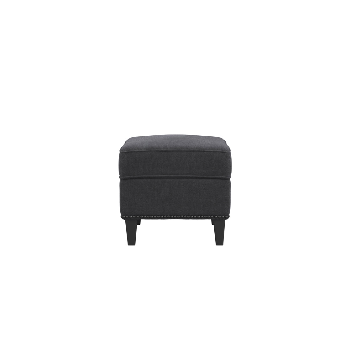 Atticus Anthracite Black Fabric Footstool